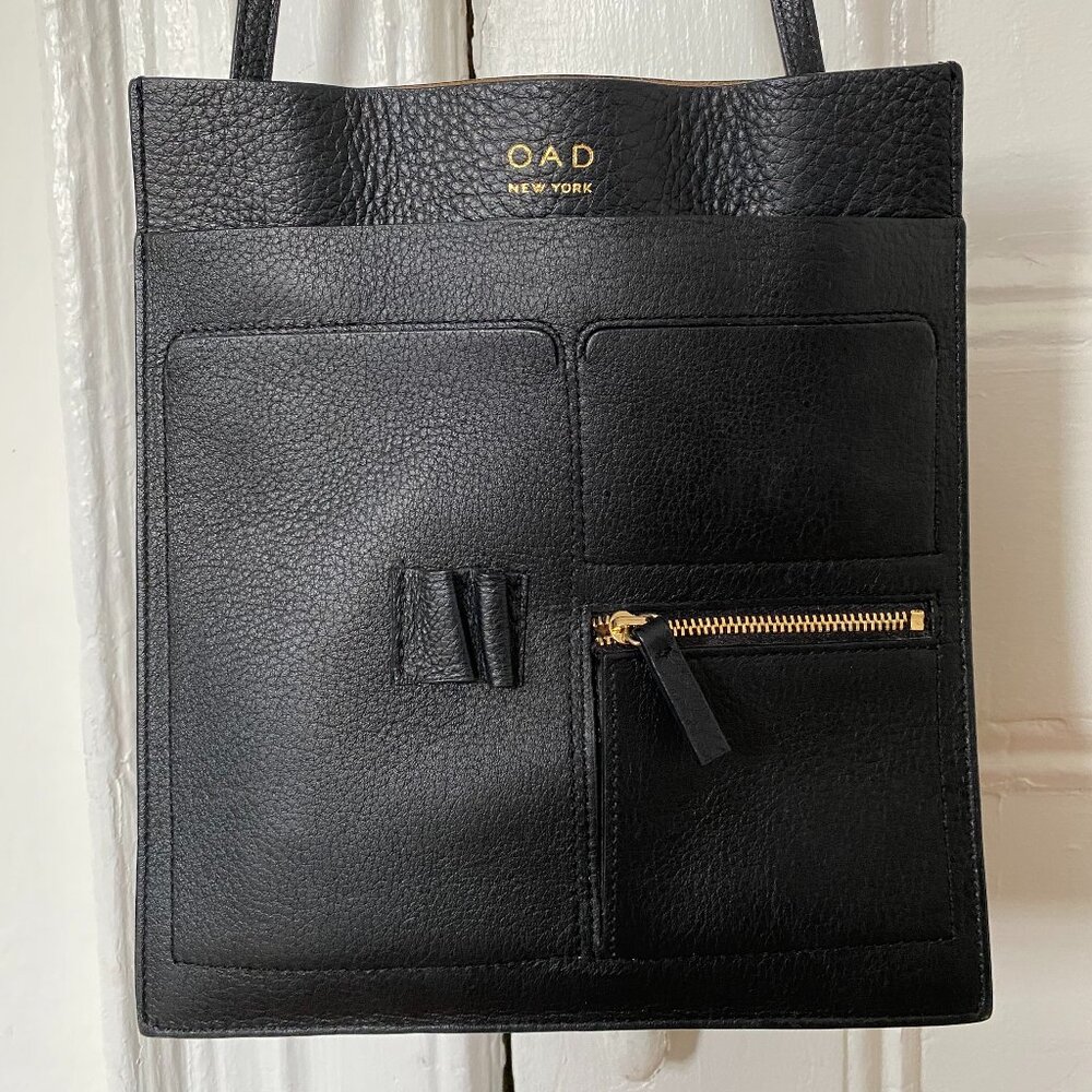 OAD New York Kit Black Leather Shoulder Bag
